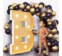 Lettres de chapiteau de 0,7 m de haut - Grandes lettres lumineuses - Décorations de fête prénatale, mariage, fiançailles, demande en mariage - Décorations de fête - Toile de fond en carton B