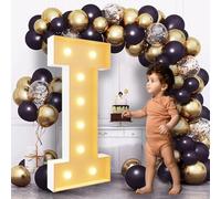 Lettres de chapiteau de 0,7 m de haut - Grandes lettres lumineuses - Décorations de fête prénatale, mariage, fiançailles, demande en carton - Toile de fond I