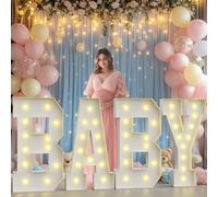 Lettres de chapiteau pour décorations de fête prénatale, lettres lumineuses de 1,2 m pour fête prénatale, décorations de révélation du sexe