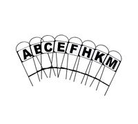 lettres de dressage Abcefhkm 69 cm acier noir 8-pièces