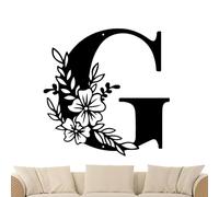 Lettres de fleurs pour mur - Plaques de stylo florales | Suspension murale décorative murale classique Monogramme Art mural en métal audacieux pour les amis de la famille et les collègues