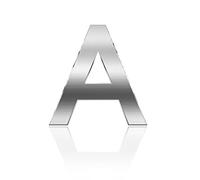 Lettres de l'alphabet 3D - Chiffres - Autocollants pour porte de maison - Pour appartement, hôtel, rue - Argenté (A)