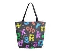Lettres de l'alphabet dessin avec craie toile fourre-tout sacs réutilisables sacs d'épicerie fourre-tout sac de transport avec poignées