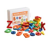 Lettres de l'alphabet en bois, ensemble complet avec lettres en bois pour salle de classe, jouets éducatifs pour la promotion de la parole et l'interaction parent-enfant à l'âge préscolaire