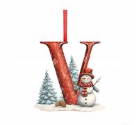 Lettres de l'alphabet personnalisées de A à Z pour décorations de sapin de Noël et affichage des initiales (V)