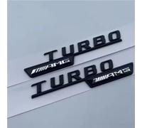 Lettres de logo de coffre arrière de voiture 3D en ABS BITURBO TURBO 4MATIC Emblème Badge Autocollant pour Mercedes AMG C43 C 43 AMG W205 W204 Accessoires TURBO Gloss Black