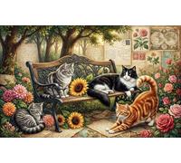 Lettres de Loin et Chats Puzzle 1000 Pièces Adultes Et Enfants,Jeu Éducatif,Dès 14 Ans,Déco Murale,Défi,Premium,Carton,Anti-Stress,Détente,Casse-tête,Cadeau 38x26cm
