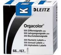 Lettres de signalisation Leitz Orgacolor 66201000 K bleu 250 pcs/paquet