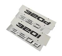 Lettres de voiture chromées 3D compatibles avec les modèles 316i, 318i, 318d, 320i, 320d, 325i, 325d, 330i, 330d, E46, E36, E90, F30, emblème, logo, autocollant, accessoires de coffre(Glossy Black,320