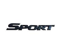 Lettres de voiture en métal chromé 3D Logo emblème SPORT Badge autocollants sport accessoires de coffre arrière de voiture(Black)