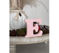 Lettres décoratives 3D de A à Z, de 0 à 9 et &, couleurs assorties, pour inscriptions, noms et mots personnalisés, mariage, naissance, cadeaux, chambre d'enfant (rose, E)
