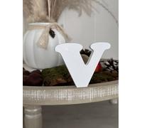 Lettres décoratives 3D de A à Z, de 0 à 9 et &, couleurs assorties, pour inscriptions, noms et mots personnalisés, mariage, naissance, cadeaux, chambre d'enfant (blanc, V)