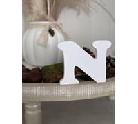 Lettres décoratives 3D de A à Z, de 0 à 9 et &, couleurs assorties, pour inscriptions, noms et mots personnalisés, mariage, naissance, cadeaux, chambre d'enfant (blanc, N)