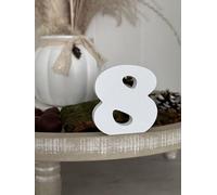 Lettres décoratives 3D de A à Z, de 0 à 9 et &, couleurs assorties, pour inscriptions, noms et mots personnalisés, mariage, naissance, cadeaux, chambre d'enfant (blanc, 8)