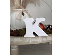 Lettres décoratives 3D de A à Z, de 0 à 9 et &, couleurs assorties, pour inscriptions, noms et mots personnalisés, mariage, naissance, cadeaux, chambre d'enfant (blanc, K)