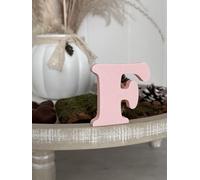 Lettres décoratives 3D de A à Z, de 0 à 9 et &, couleurs assorties, pour inscriptions, noms et mots personnalisés, mariage, naissance, cadeaux, chambre d'enfant (rose, F)