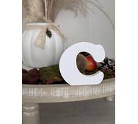Lettres décoratives 3D de A à Z, de 0 à 9 et &, couleurs assorties, pour inscriptions, noms et mots personnalisés, mariage, naissance, cadeaux, chambre d'enfant (blanc, C)