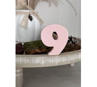 Lettres décoratives 3D de A à Z, de 0 à 9 et et &, couleurs assorties, pour inscription, noms et mots, mariage, naissance, cadeaux, chambre d'enfant (rose, 9)
