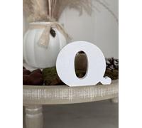 Lettres décoratives 3D de A à Z, de 0 à 9 et et & pour personnalisation, inscriptions, noms et mots ; mariage, naissance, cadeaux, chambre d'enfant (blanc, Q)