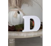 Lettres décoratives 3D de A à Z, de 0 à 9 et et & pour personnalisation, inscriptions, noms et mots personnalisés, mariage, naissance, cadeaux, chambre d'enfant (blanc, D)