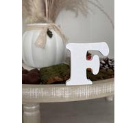 Lettres décoratives 3D de A à Z, de 0 à 9 et et & pour personnalisation, inscriptions, noms et mots personnalisés, mariage, naissance, cadeaux, chambre d'enfant (blanc, F)