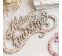 Lettres décoratives de Noël en plastique à suspendre aux arbres et aux murs avec éléments de l'alphabet festifs (blanc)