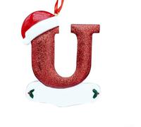 Lettres décoratives en résine pour sapin de Noël à personnaliser avec des noms et des messages spéciaux (U)