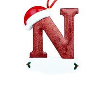 Lettres décoratives en résine pour sapin de Noël à personnaliser avec des noms et des messages spéciaux (N)