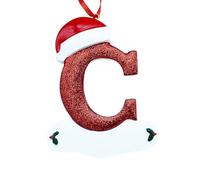 Lettres décoratives en résine pour sapin de Noël à personnaliser avec des noms et des messages spéciaux (C)