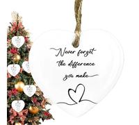 Lettres décoratives pour sapin de Noël, panneau à lettres en acrylique 2D en forme de cœur | Lettrage branches d'arbre hiver mariage ajout accrocheur