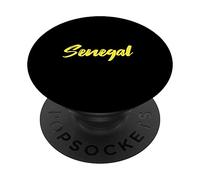 Lettres du Sénégal dans Une Jolie Police Jaune PopSockets PopGrip Adhésif