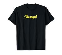 Lettres du Sénégal dans Une Jolie Police Jaune T-Shirt