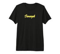 Lettres du Sénégal dans Une Jolie Police Jaune T-Shirt Haut de Gamme