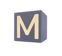 Lettres en bois 5 x 5 cm - Blanc, gris, noir - A à Z - Brique de construction bloc de construction pour salon salle de bain - Grande lettre murale décorative pour la maison - Bloc en bois Lettre