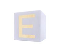 Lettres en bois 5 x 5 cm - Blanc, gris, noir - A à Z - Brique de construction / bloc de construction pour salon / salle de bain - Grande lettre murale décorative pour la maison - Bloc en bois Lettre E