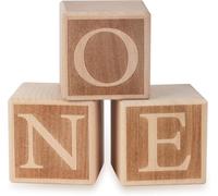Lettres en bois - Chiffre One - 3,5 cm - Cadeau de 1ère naissance - Cube de lettres gravées - Idée cadeau - Baptême - Décoration de table - Bloc en bois - Livre d'or - Un chiffre