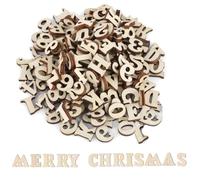 Lettres en Bois et Numéros en Bois 200 Pcs - Lettres Majuscules A-Z (15mm) et Chiffres en Bois 0-9 Non Peints, Mini Lettres Style Scrabble pour Décoration, Mélange Aléatoire