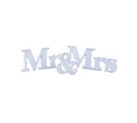 Lettres en Bois Mr Mrs Blanches, Format Petit, Autoportantes