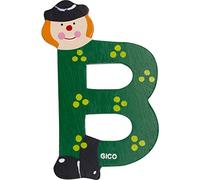 Lettres en bois nom chambre d'enfant grande déco pour la porte, clowns amusants, A-Z, hauteur env. 9 cm, lettre en bois 7361 (B)