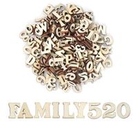 Lettres en Bois Non Peintes pour le Bricolage - 204Pcs Petites Lettres Majuscules en Bois, Tuiles de Scrabble pour L'éducation des Enfants, Lettres de A à Z - Chiffres en bois de 0 à 9