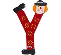 Lettres en bois pour nom de chambre d'enfant, décoration amusante de clowns, A-Z, hauteur env. 9 cm, lettre en bois 7361 (Y)