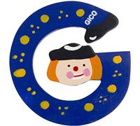 Lettres en bois pour nom de chambre d'enfant, décoration amusante de clowns, A-Z, hauteur environ 9 cm, lettre en bois 7361 (G)