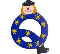 Lettres en bois pour nom de chambre d'enfant grandes décorations pour la porte, clowns amusants, A-Z, hauteur env. 9 cm, lettre en bois 7361 (Q) GICO