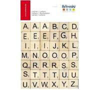 Lettres en bois Scrabble - ARTEMIO - 42 lettres majuscules imprimées - 2 x 2 cm