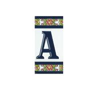 Lettres en céramique pour numéro de maison et cadres Motif floral espagnol Lettre A