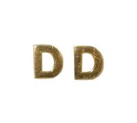Lettres En Cire - D - , Or, 9mm, 2 Pièces
