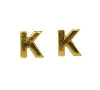 Lettres En Cire - K - , Or, 9mm, 2 Pièces