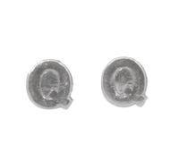 Lettres En Cire - Q - , Argent, 9mm, 2 Pièces