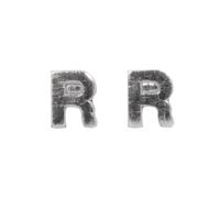 Lettres En Cire - R - , Argent, 9mm, 2 Pièces
