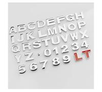 Lettres et Chiffres 3D en métal, Autocollants d'emblème chromés for Coffre de Voiture et Moto, Badges Alphabet personnalisés(Silver,High 4.5cm,O)